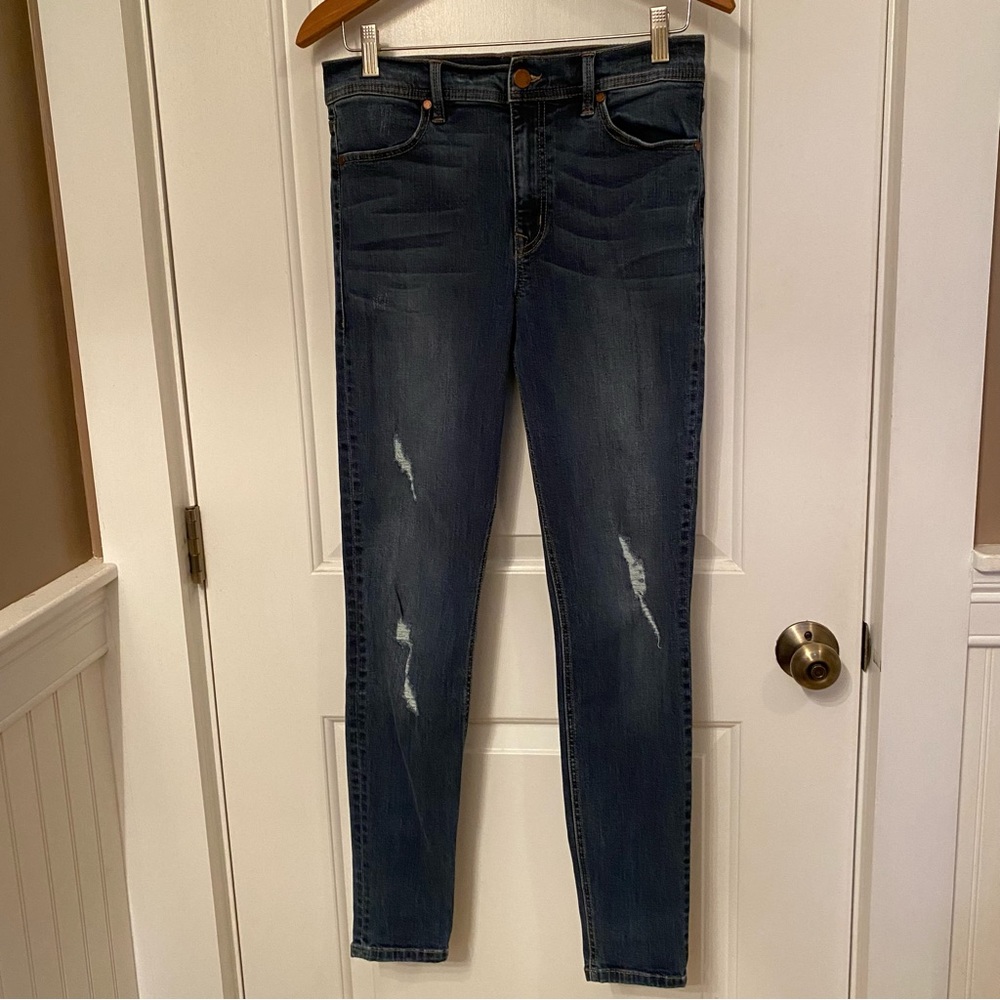 LEVEL 99 JEANS BLUE TANYA DISTRESSED DENIM STRETCH HIGH RISE SKINNY SIZE 30